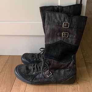 Jump Boots. Size 8.5. Black leather suede.